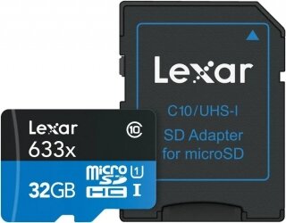 Lexar High-Performance 633x 32 GB (LSDMI32GBBEU633A) microSD kullananlar yorumlar